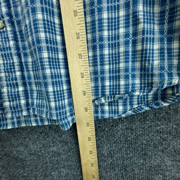 Ralph Lauren Denim & Supply Shirt Mens Extra Large Blue Pearl Snap Western Plaid - Picture 8 of 14